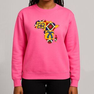 Pink Graphic Sweatshirt African map
